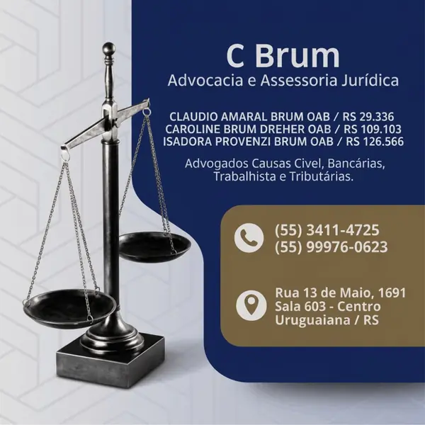 Advogados C Brum Advocacia: assessoria jurídica cível, trabalhista e tributária em Uruguaiana/RS.