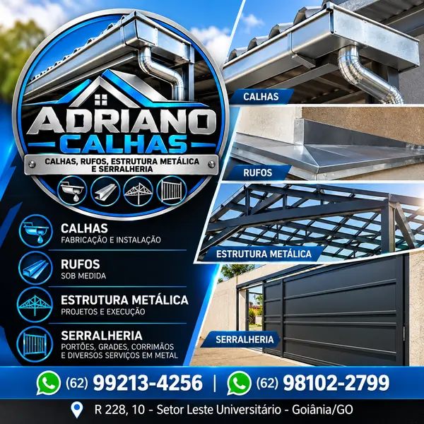 Calhas e rufos na Adriano Calhas: proteção e escoamento eficiente para coberturas em Goiânia/GO!
