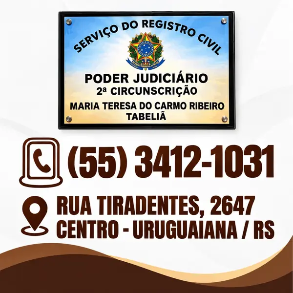 Cartório em Uruguaiana RS: 2º Tabelionato de Notas Maria Teresa do Carmo Ribeiro oferece serviços notariais.