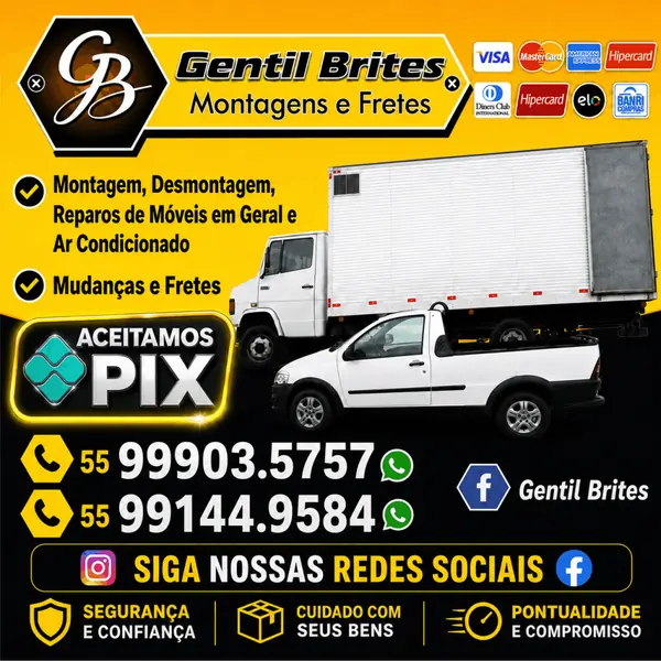 Empresas de mudanças Gentil Brites: fretes e montagem no Salgado Filho em Santa Maria/RS.