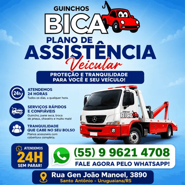 Guinchos e socorro automotivo 24h é na Guincho Bica em Uruguaiana/RS. Transporte seguro para o seu veículo!