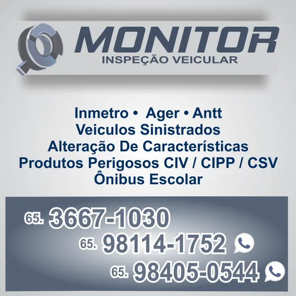 Inspeções técnicas Monitor Inspeção Veicular vistorias veiculares em Cuiabá MT