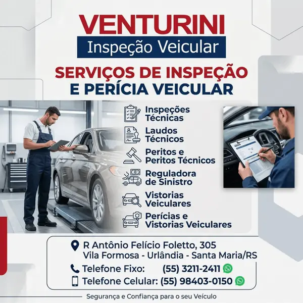 Inspeções técnicas na Venturini e Cia Ltda: segurança e confiança para o seu veículo em Santa Maria/RS.