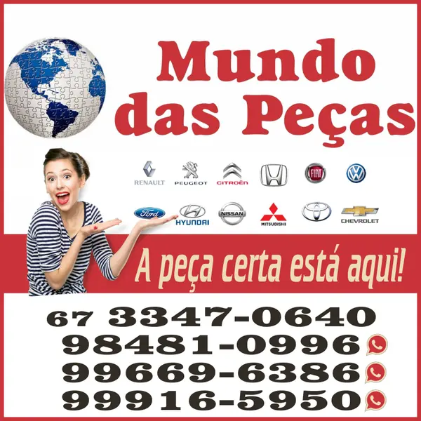 Loja de auto peças Mundo das Peças com peças novas e usadas em Campo Grande MS