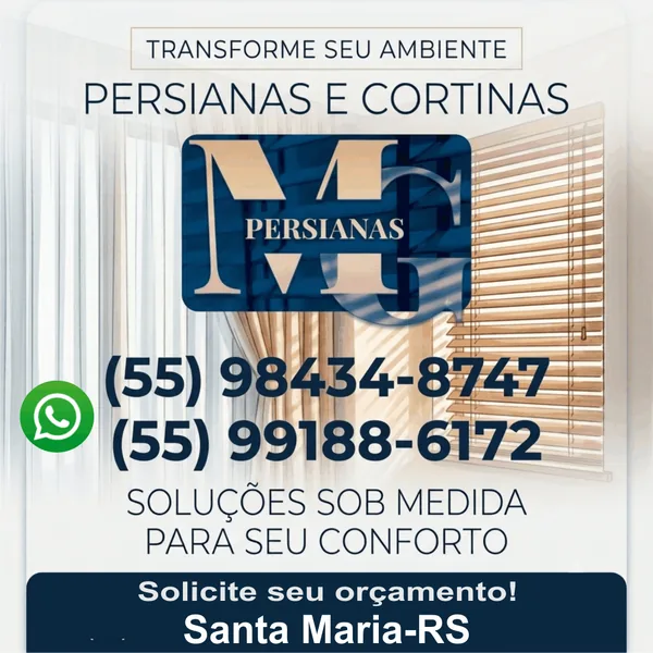 Loja de persianas Decore Persianas e Cortinas: soluções virtuais com praticidade em Santa Maria - RS.