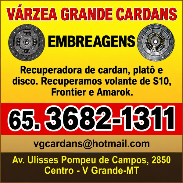 Recuperadora de cardan e embreagens Várzea Grande Cardans em Várzea Grande MT