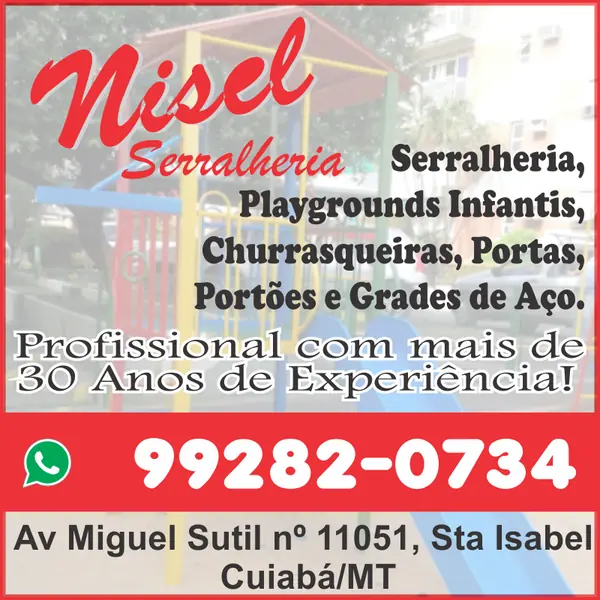 Serralheria Nisel com playgrounds infantis e churrasqueiras em Cuiabá MT