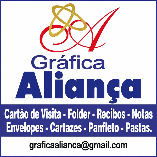 Serviços gráficos Gráfica Aliança com cartão de visita e folder