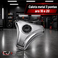 Calota metal 3 pontas aro 16 e 20 na CJ Distribuidora de Acessorios para Caminhoes em Varzea Grande/MT!