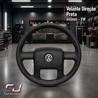 Volante direcao preta 445mm VW na CJ Distribuidora de Acessorios para Caminhoes em Varzea Grande/MT!