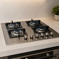 Instalacao de cooktop em aco inox com chamas acesas por Miguel Refrigeracao no bairro Tijuca em Campo Grande/MS!