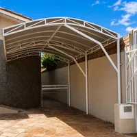 Toldo curvo em estrutura metálica instalado pela Rd Tendas e Toldos no Lagoa Park em Campo Grande/MS!
