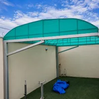 Toldo curvo em policarbonato verde instalado pela Rd Tendas e Toldos no Lagoa Park em Campo Grande/MS!
