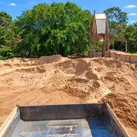 Estoque de areia na Soares Distribuidora e Artefatos de Cimento em Nossa Senhora da Guia, Cuiabá/MT!