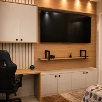 Painel para TV planejado pela Armários Pita na Vila Marcos Roberto em Campo Grande/MS!