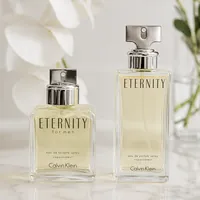 Frascos dos clássicos perfumes Eternity Calvin Klein na Norman Perfumes no Centro em Campo Grande/MS!