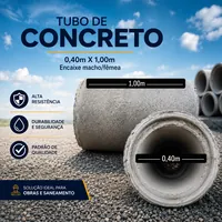 Tubo de concreto 0,40m x 1,00m na Concrearte Fabricação de Artefatos de Cimento em Ji-Paraná/RO!