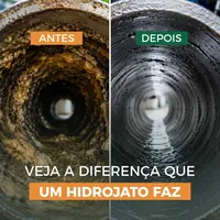 Resultado antes e depois de servico de hidrojato com a Pantanal Limpa Fossa em Cuiaba/MT!
