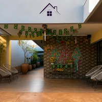 Decoracao junina na area externa do CEI - Centro Especializado para Idosos no Monte Castelo em Campo Grande/MS!