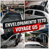 Envelopamento de teto em Voyage G5 na Zero Parabrisas e Acessórios no Centro em Várzea Grande/MT!