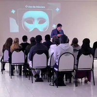Palestra sobre O Uso da Máscara no Treinamento Eu Sou do Instituto Reschke no Amambai em Campo Grande - MS.
